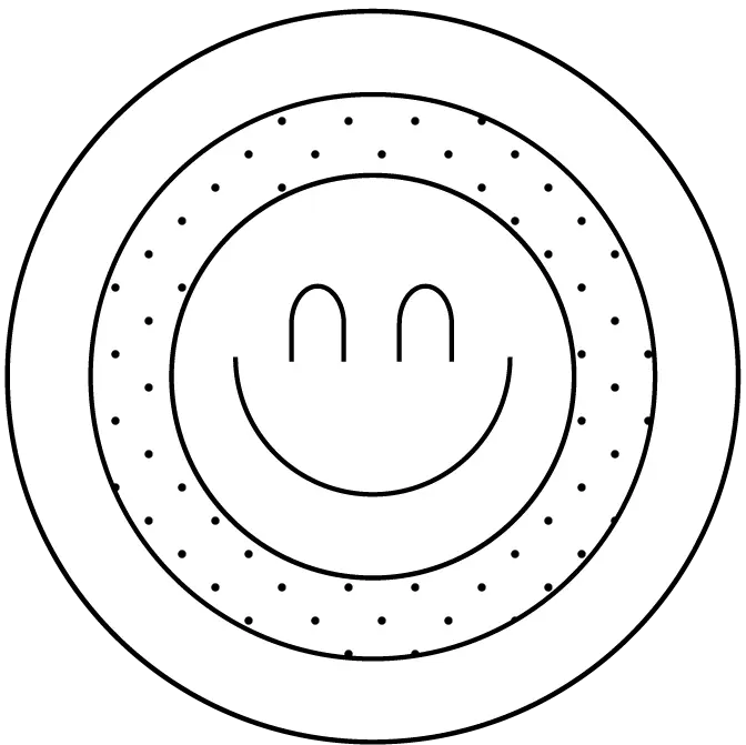 Smiley face black and white icon