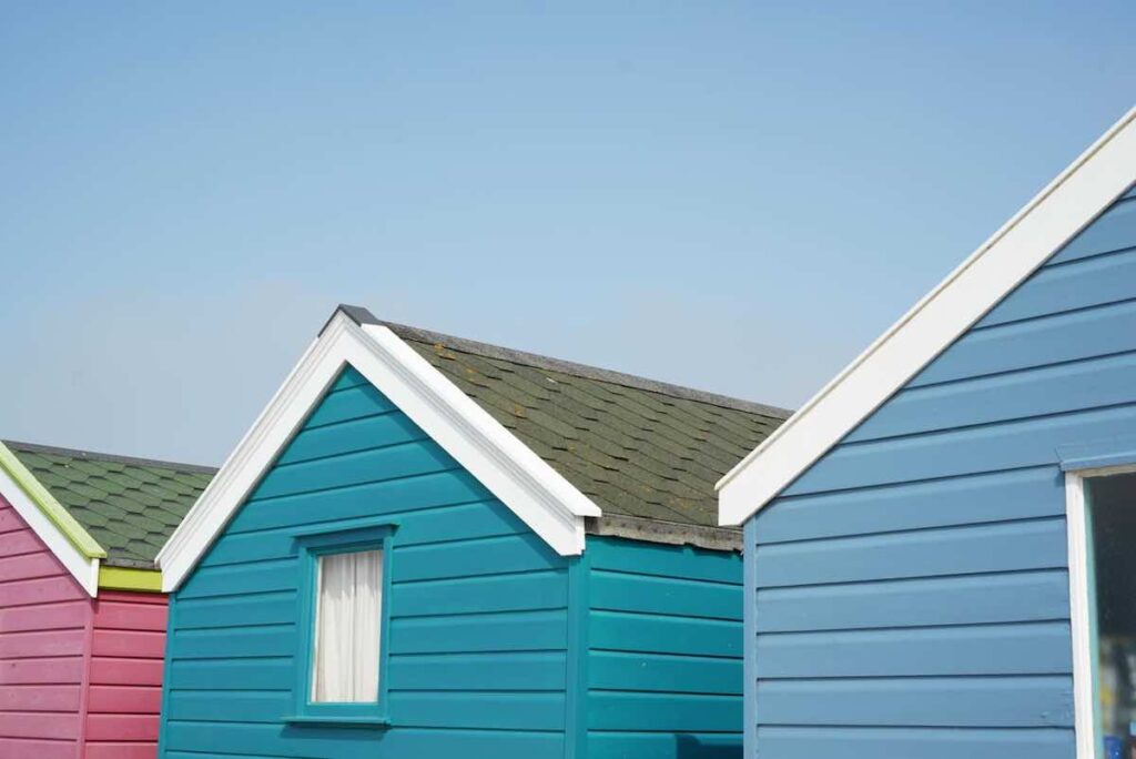 Colourful beach huts at Southwold beach