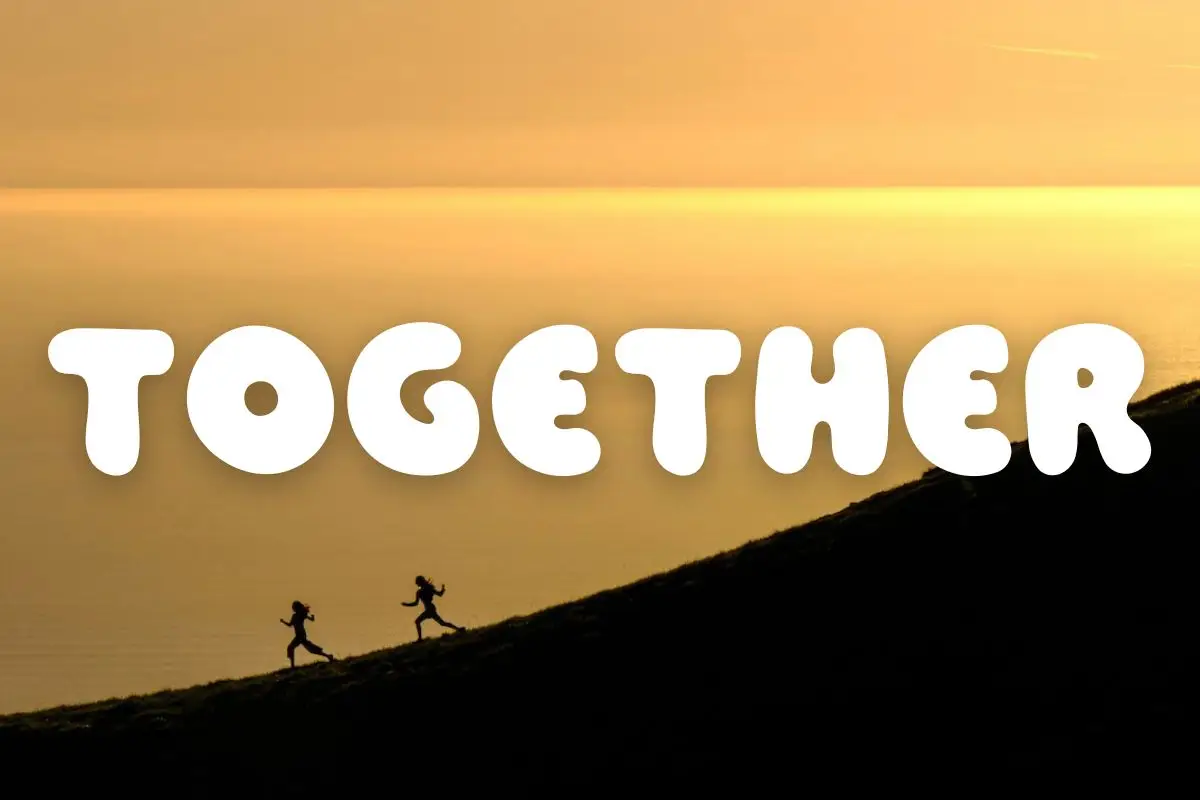 Running Together on a hill