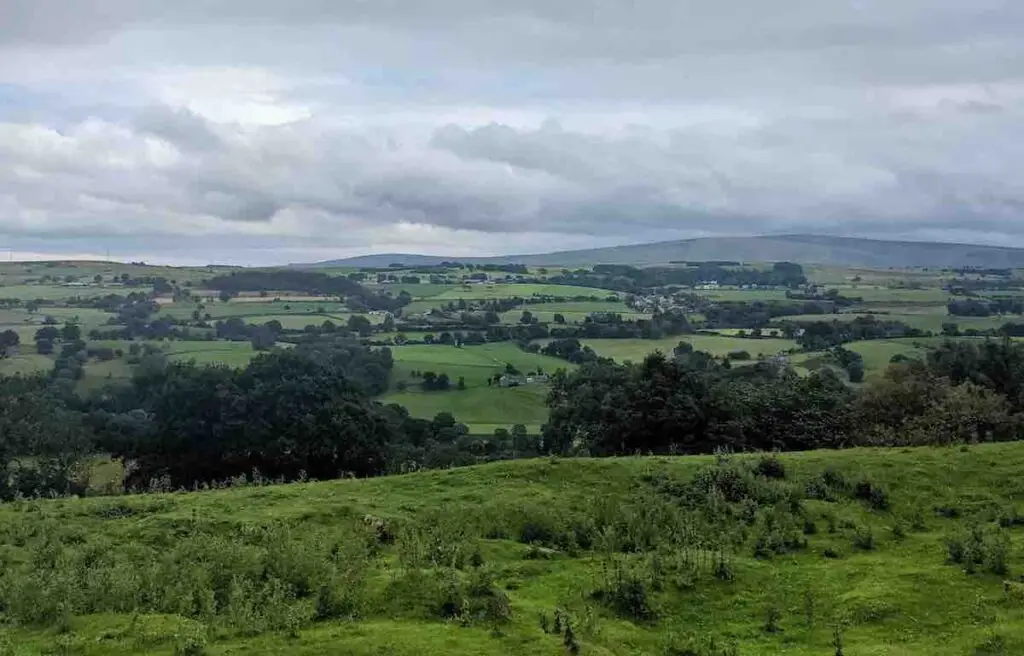 Hadrian Wall views over Lake District near Pike Hill Signal Tower