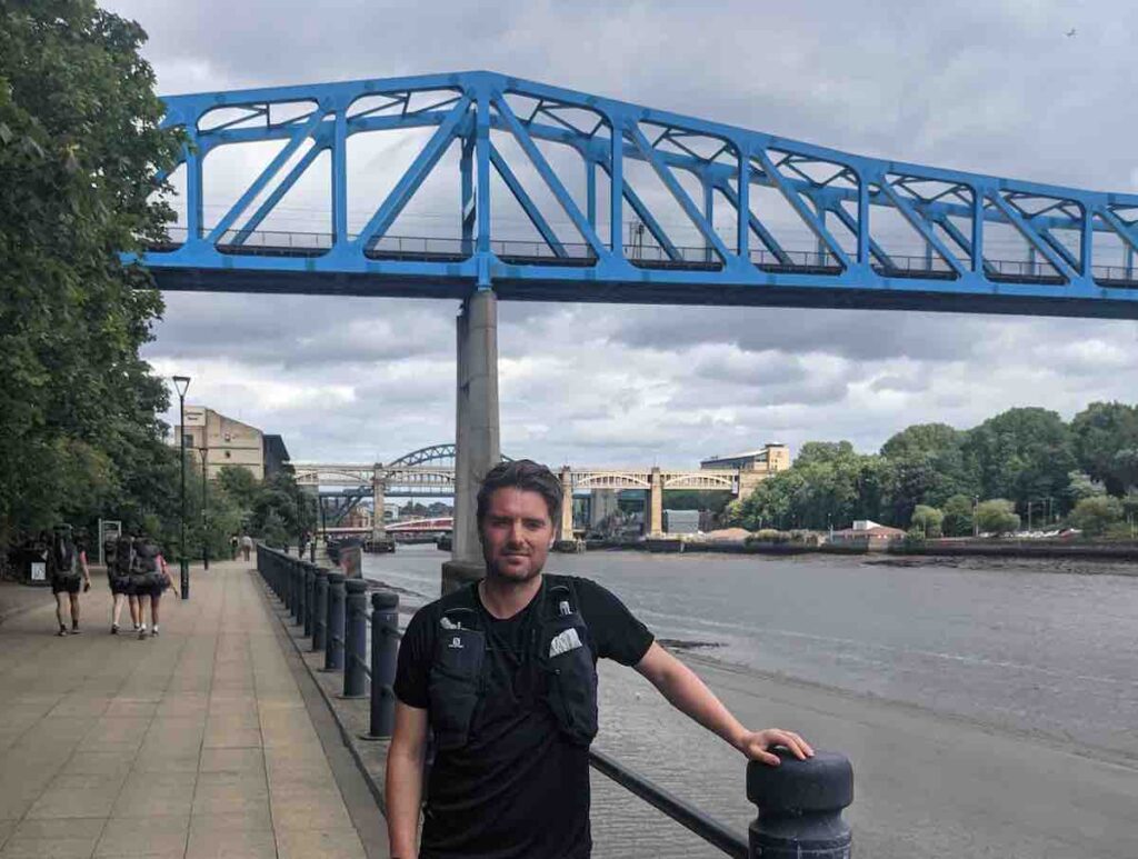 Hadrians Wall route entry into Newcastle's River Tyne bridges